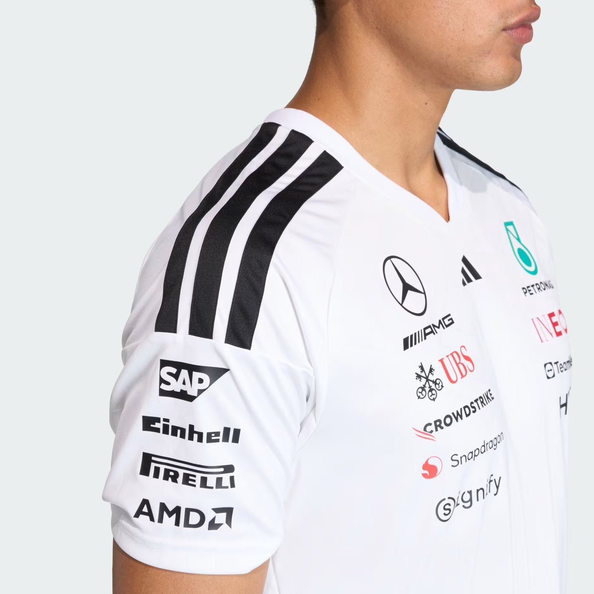 Team Driver T-Shirt Trikot 2026 Mercedes-AMG Petronas Formel 1 Team- Weiß