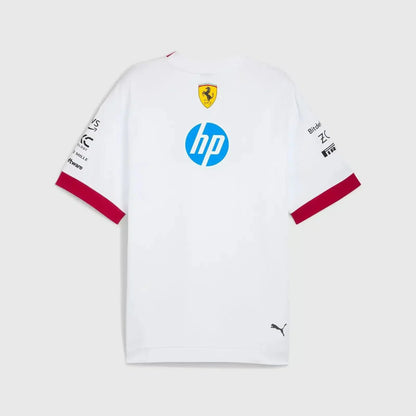 Scuderia Ferrari – 2025 Miami GP Team Oversized T-Shirt (Weiß)