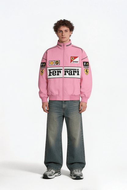 Ferrari F1 Vintage Racing Jacket – Pink Cotton Edition