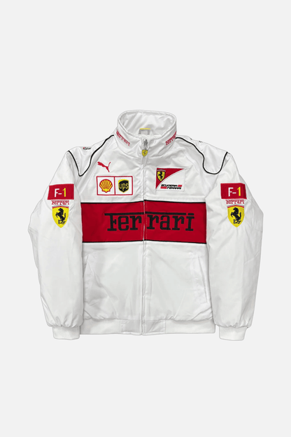 Ferrari F1 Vintage Racing Jacket – Weiße Edition