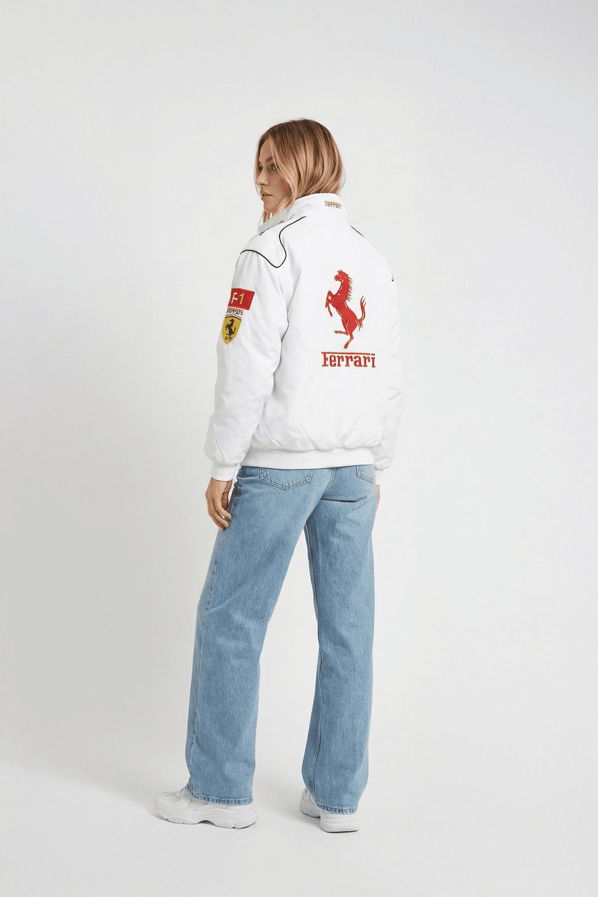 Ferrari F1 Vintage Racing Jacket – Weiße Edition