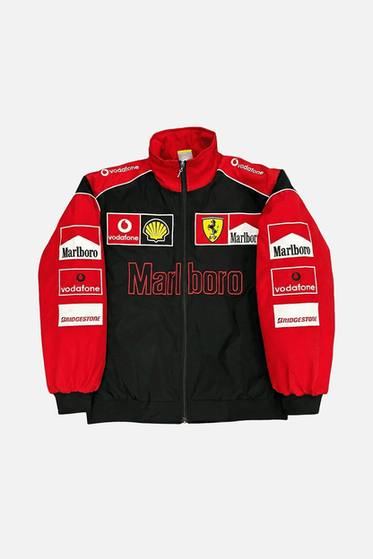 Ferrari F1 Vintage Rennjacke – Weiß & Rot Edition