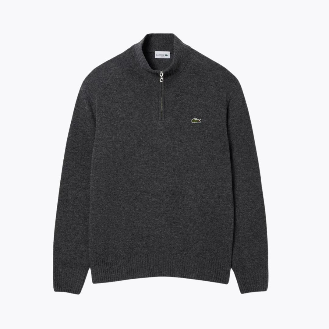 LC Camisola de Lã Cardada com Gola Alta e Fecho de Correr