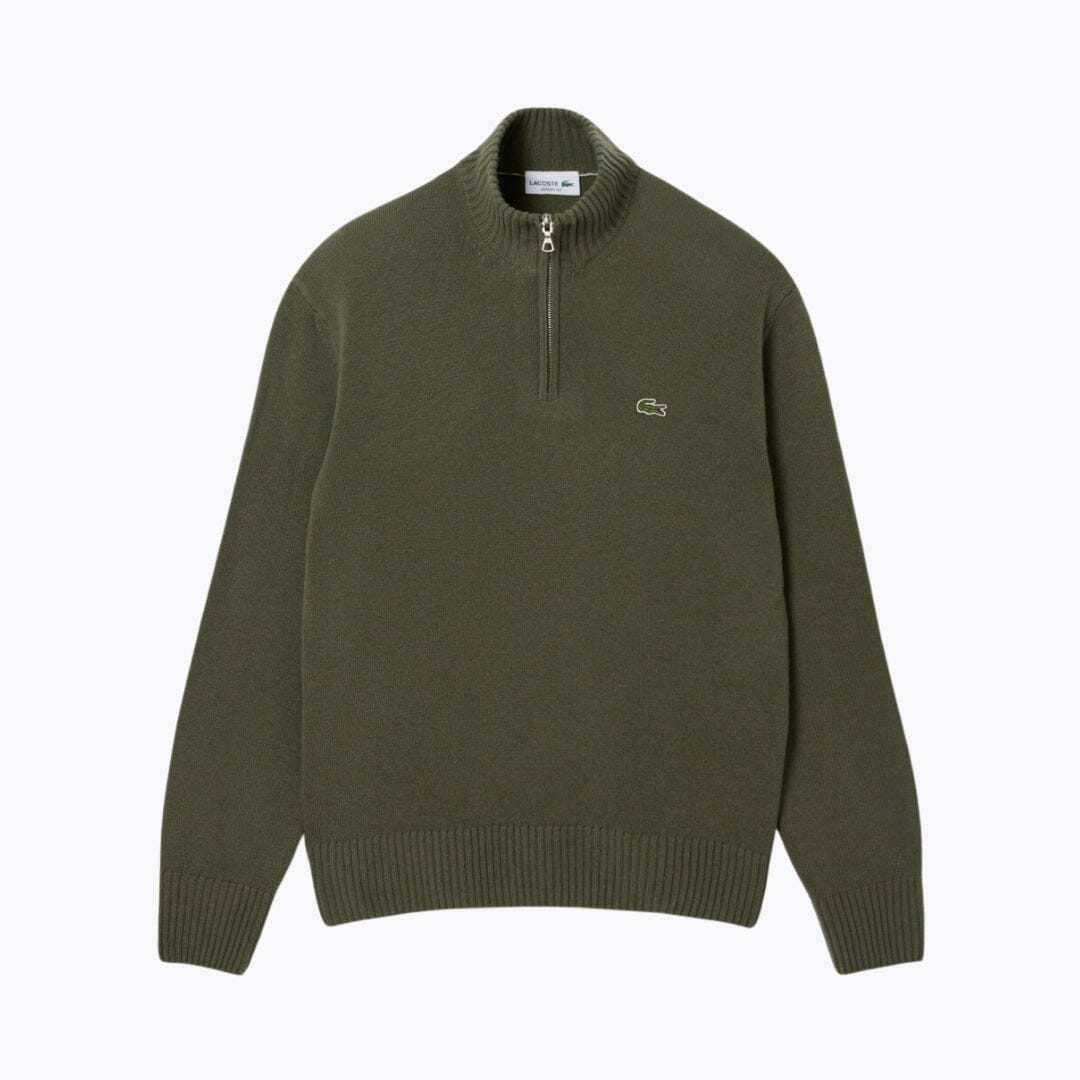 LC Camisola de Lã Cardada com Gola Alta e Fecho de Correr