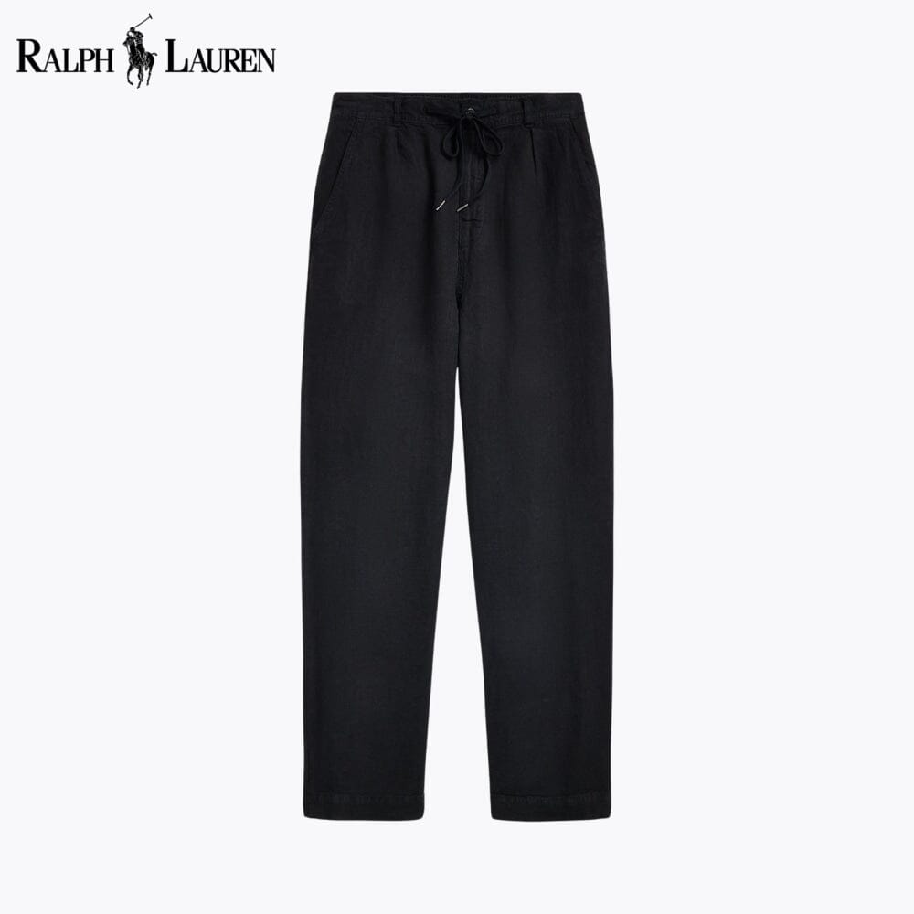 RL Lateef Relaxed Fit Pleated Linen Trousers