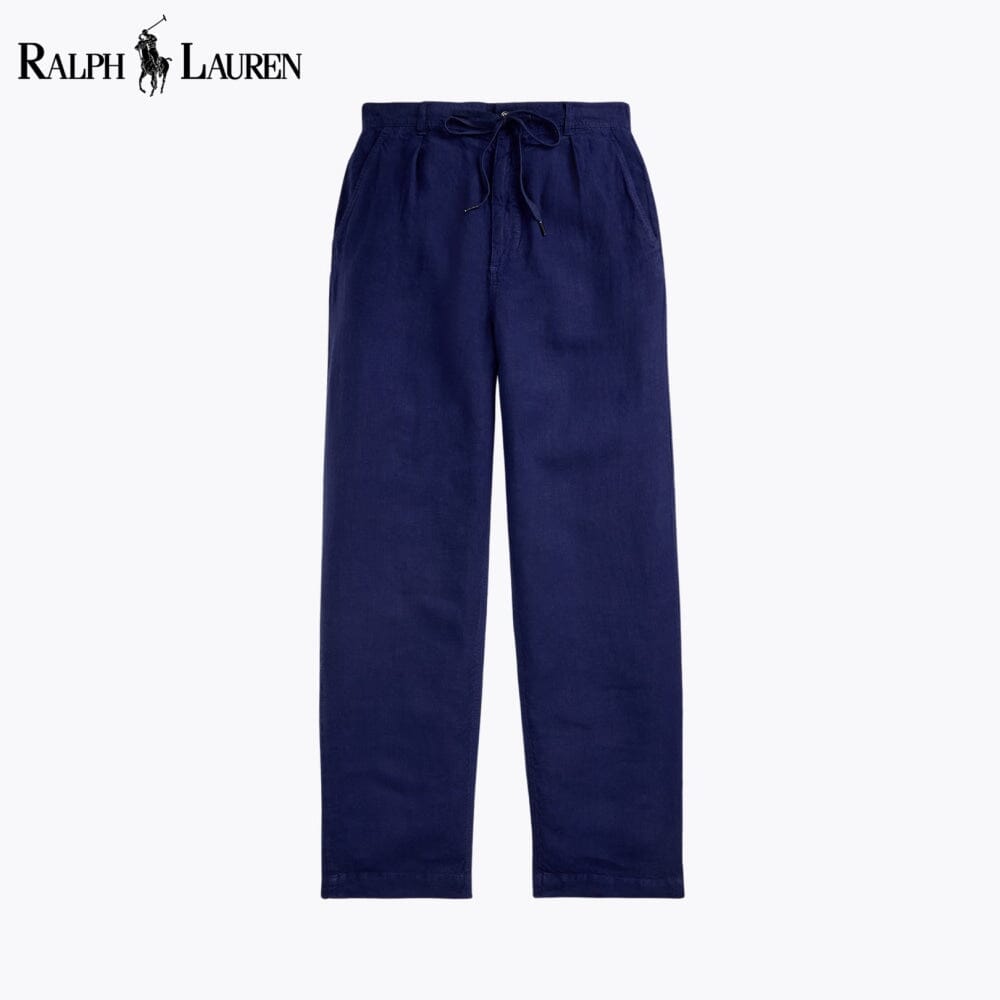 RL Lateef Relaxed Fit Pleated Linen Trousers