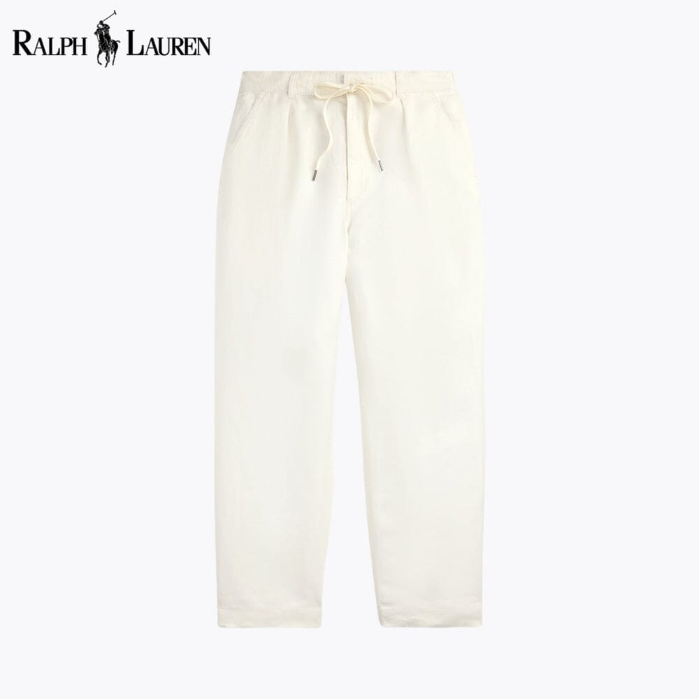 RL Lateef Relaxed Fit Pleated Linen Trousers