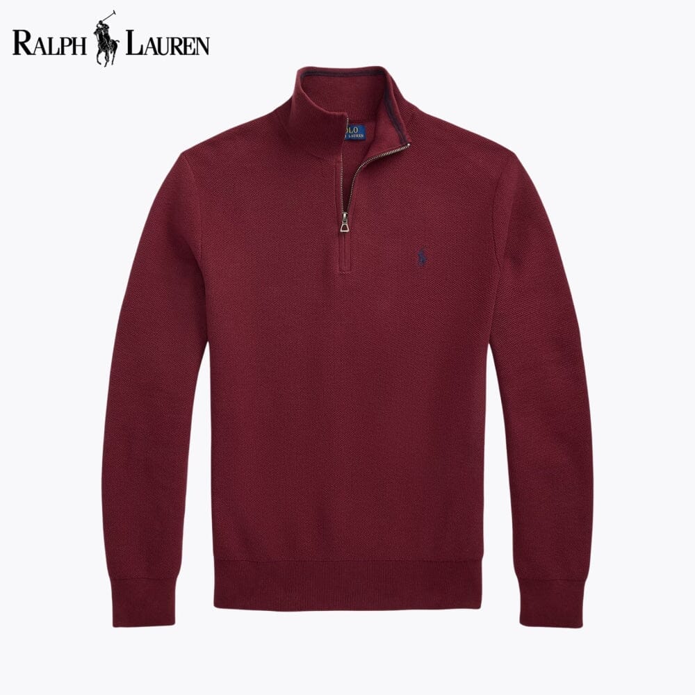 RL Malha-Canelada de Algodão, Camisola com Fecho Curto