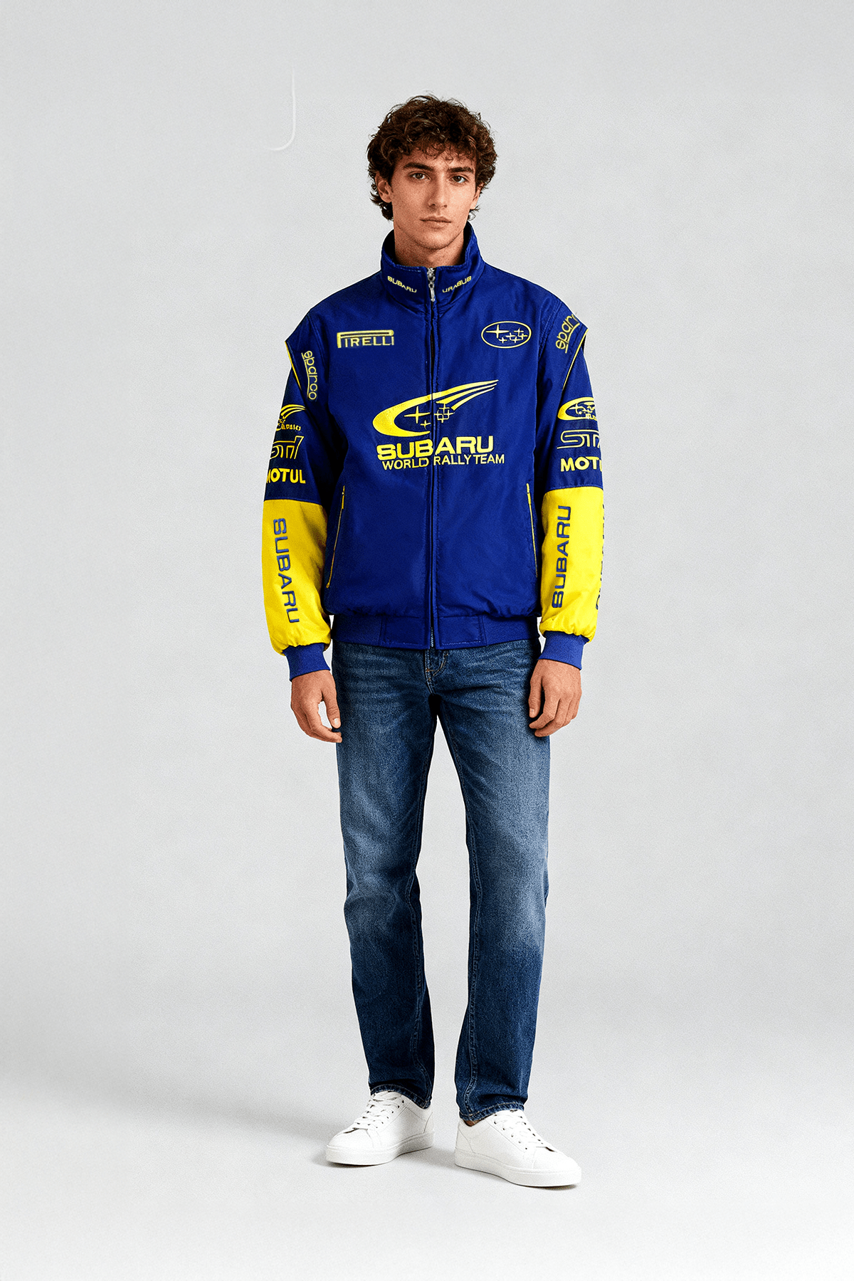 Subaru Rally Vintage Rennjacke – Blaue Edition