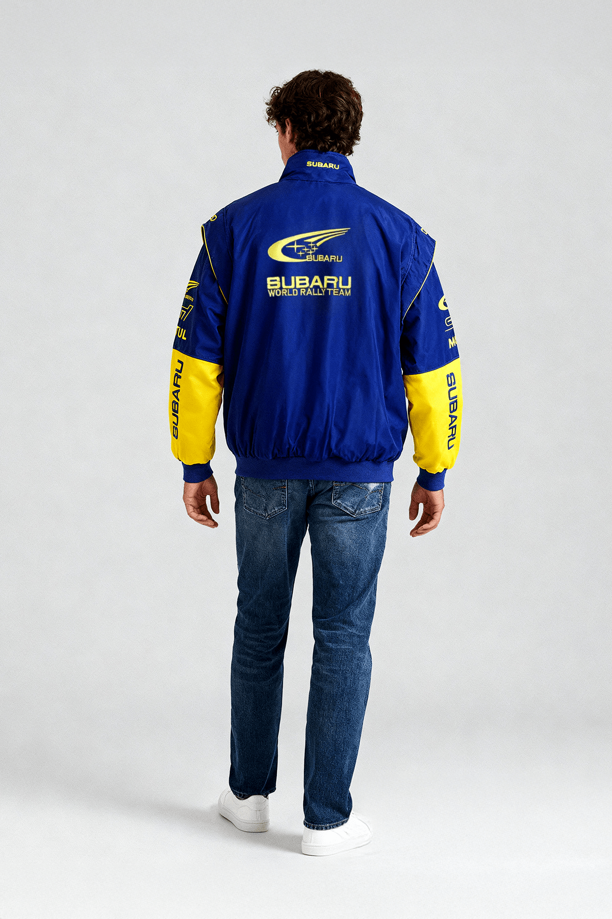 Subaru Rally Vintage Rennjacke – Blaue Edition