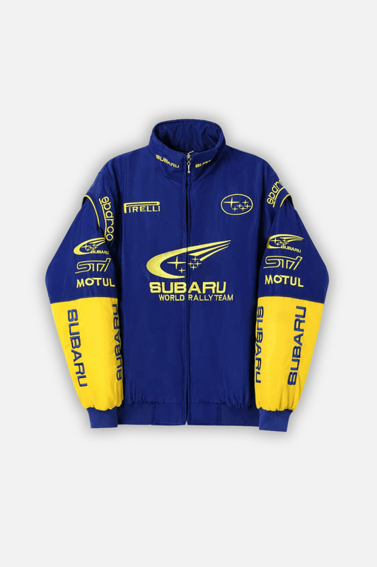 Subaru Rally Vintage Rennjacke – Blaue Edition